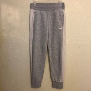 Puma Joggers Sweatpants Women's Striped High-Rise Drawstring Gray - Size SP